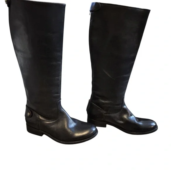 Black FRYE boots size  6 B style 3471368 Melissa Button back zipper - Picture 2 of 6